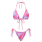 Women 2 Pieces Bikini Swimsuit Spaghetti Strap Top Tie Side Triangle G-Thong Bathing Suit Beach Holiday Swimwear