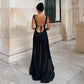 Deep V Backless High Split Long Dresses for Women Clothing 2023 Sexy Black Outfit Evening Party Dress Elegant