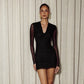 Keyhole Fitted Mini Dress Black Mesh Sheer Long Sleeve Dresses for Woman Sexy Outfits Fall 2026