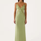 Women Spaghetti Strap Sexy Maxi Dress Lace V Neck Cutout Backless Mermaid Formal Evening Wedding Guest Party Dress