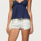 Womens Low Waist Distressed Denim Shorts Frayed Raw Hem Ripped Jeans Shorts with Inner Layer Casual Streetwear Hot Pants