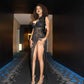 See Through Lace Sexy Black Dresses Women 2024 Hollow Out Sleeveless High Split Long Dress Party Club Outfits