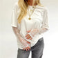 Fashion Women Round Neck T-Shirts Lace Long Sleeve Casual Shirts Spring Fall Loose Fit Tops Y2K Vintage Streetwear