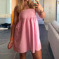 Vintage Y2K Inspired Women Strapless Linen Babydoll Dress A Line Flared Hem Tube Top Sundress for Casual Summer Outings