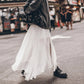 Fashion Women Sheer Skirt Y2K Polka Dot Ankle Length Long Sheer Skirt Summer Spring Casual Party Wear High Waist Skirt
