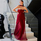 Women Strapless Long Dress with Neck Scarf Off Shoulder Sleeveless Backless High Split Mesh Flowy Tube Top Party Dresses