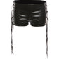 Faux Leather Metal Ring Hollow Short Women Bandage Tassels Elastic Waist Sexy Midnight Hottie Classic Streetwear