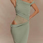 One Shoulder Slinky Sexy Maxi Dress Women Summer Fashion Backless Sleeveless Split Club Party Long Dress Elegant