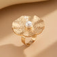 18 Styles Vintage Punk Petal Flowers Rings for Women 2025 Trend Goth Geometric Adjustable Rings New Year Party Jewelry