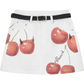 2025 Spring New Arrivals Y2K Original Cherry Printed Denim Skirt Women's Cotton A-Line Mini Skirt(Gift belt)