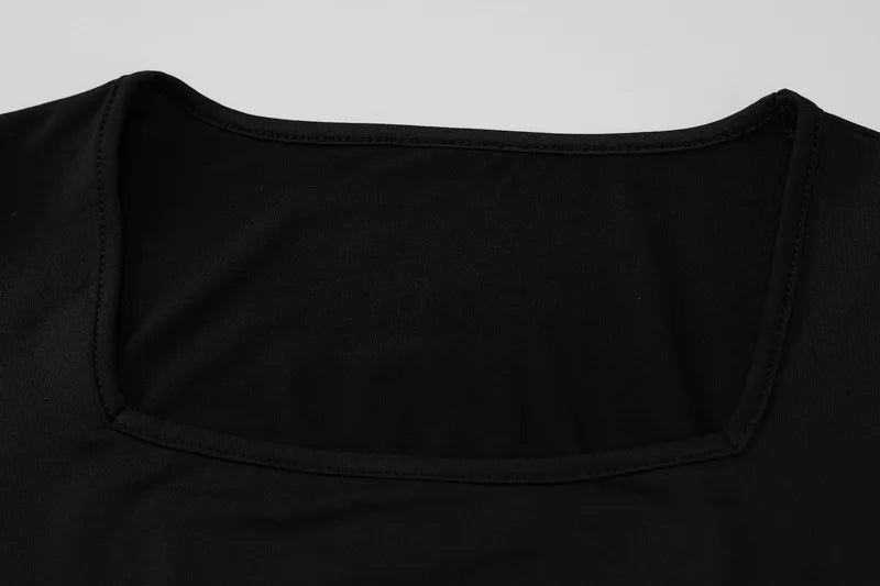 Back Bandage Maxi Dress Black Sexy Winter Long Sleeve Bodycon Dresses for Women Clothing 2023