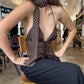 Casual Polka Dot Camisoles Vacation Fashion Elegant Women Tank Tops Sexy Backless Spaghetti Strap Slim Fit Vests Summer