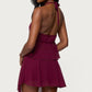 Sexy Women's Mesh Skirt Set Summer Fashionable Sleeveless Halter Neck Tops with Mini Skirt 2 Piece Outfit Party Clubwear