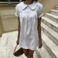 Women's Summer Doll Collar Blouse Short Sleeve A-Line Swing Shirts Solid Color Loose Ruffle Summer Casual Tops