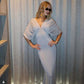 V Neck Off Shoulder Backless Maxi Dresses Elegant Evening Party Dress Woman Clothing