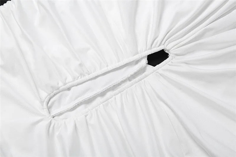 Cut Out Backless Ruched Mini Dress Sexy White Bodycon Dresses Woman 2026 Summer Clothes