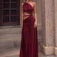 Sexy Rope Patchwork Dress Women Fashion Hollow Skew Collar Ruched Ribbon Sleeveless Elegant Vacation Party Bodycon