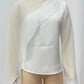 Chiffon Sheer White Sexy Shirt Women Elegant Summer Long Sleeve Cape Sleeve Backless T-shirt Female Fashion Tees