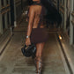 Hot Girls Sexy Wild Style 2 Piece Set Woman Deep V-Neck Backless Bodysuits+Skinny Peach Hip Mini Skirts Fashion Suits