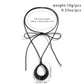 Vintage Hollow Out Big Water Drop Pendant Necklace For Women Personality Black Leather Wax Thread Rope Choker Jewelry
