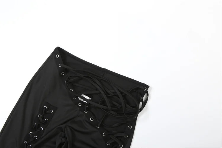 Sexy Women 2 Piece Set Casual Tracksuit Full Fall Crop Tops+Shirring Irregular Pants Stretch Streetwear Skinny Suits