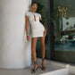 Cut Out Backless Ruched Mini Dress Sexy White Bodycon Dresses Woman 2026 Summer Clothes