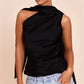 Summer Satin Tank Top Fashion Solid Backless Sleeveless with Scarf Ribbon Tanks High-Street Party Vacation Women's Top