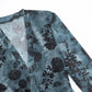 Sheer Floral Mesh Dresses for Woman Tie Up Deep V Neck Long Sleeve Ruffled Mini Dress Sexy Club Outfits