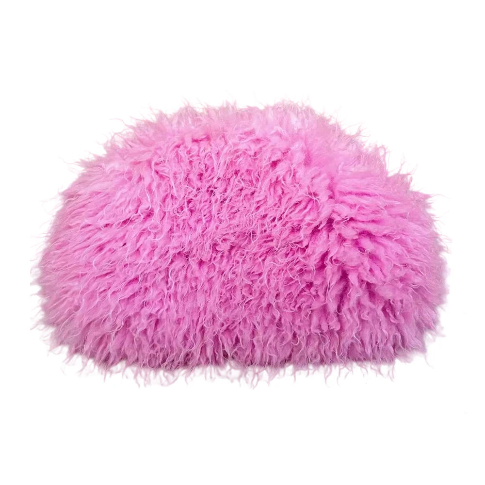 2026 Women's Bag NEW Pouch Fluffy Plush Cloud Dumpling Bags for Women Handbags Faux Fur Bags Imitation Wool Bag Large Clutch