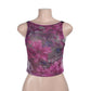 Flower Rhinestone Mesh Backless Tank Top Sexy Club Wear Sleeveless Crop Top 2025 Summer Woman Clothes