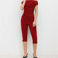 Women Polka Dot Print Capri Pants Y2k High Waist Skinny Knee Length Sexy Yoga Capris Leggings Cropped Trousers Workout