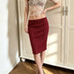 Sexy 2-Piece Set Women See Through Jacquard O-Neck T-Shirt+Bow Decoration Elastic Waist Skirt Summer Chic Party Suit
