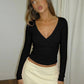 Lace Trim V Neck Long Sleeve Crop Tops Women's T-shirts Spring 2026 Fashion Clothes for Woman