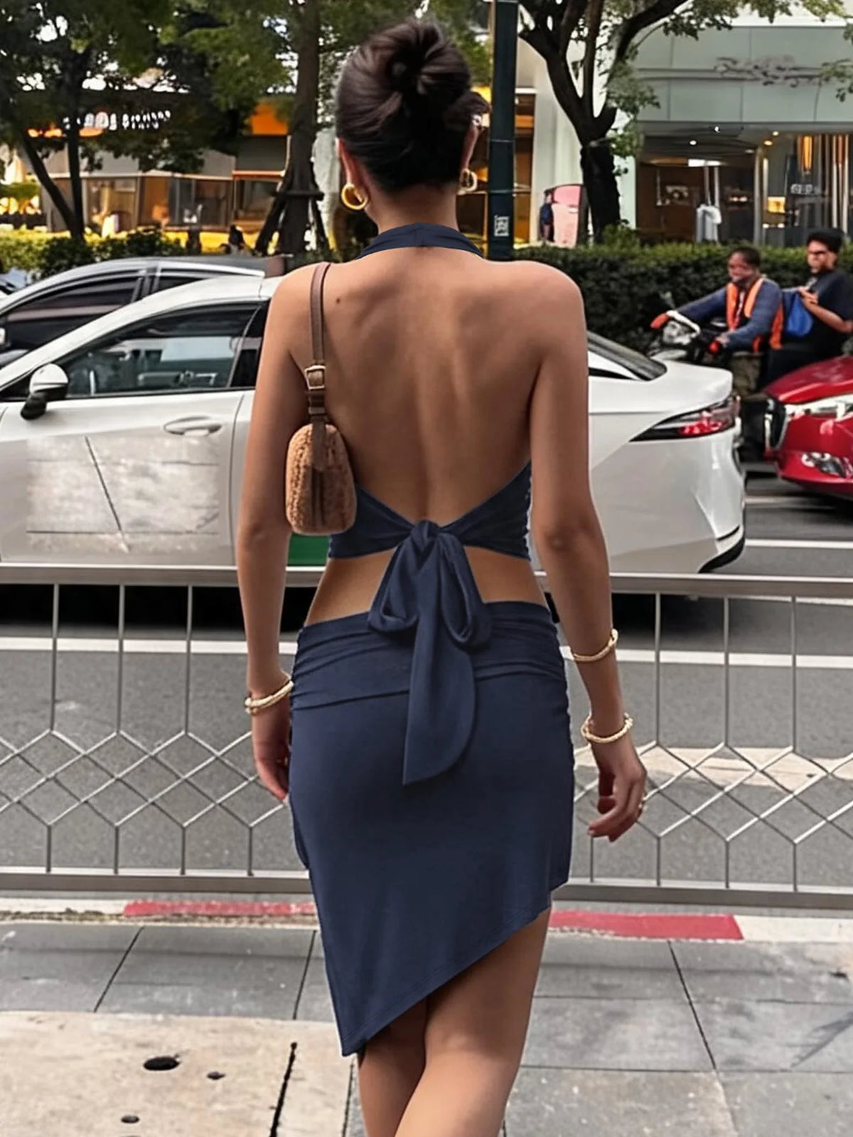 2 Piece Co Ords Sets for Woman Asymmetrical Mini Skirt and Backless Halter Top Sexy Womens Outfit Summer 2026
