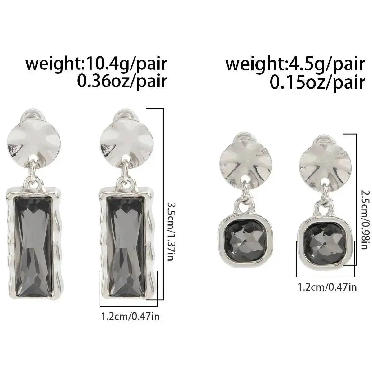 Elegant Black Acrylic Crystal Pendant Drop Earrings for Women Classic Charms Daily Wear Jewelry Gift 2 Styles