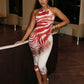 Halter Backless Rompers Woman Summer Zebra Stripes Patchwork Sleeveless Skinny Peach Hip Streetwear Sexy Playsuit