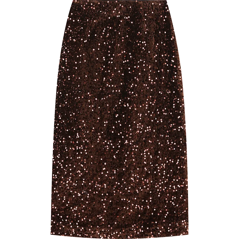 Women's Korean Fashion Winter Party Dress Sparkly Elegant Luxury Bottom New Arrival