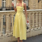 Halter Backless Sexy Midi Dress Women Fashion Solid Sleeveless High Waist A-line Club Party Pleated Long Dresses Female