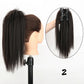 Synthetic 16Inch Claw Clip Ponytail Hair Extensions Waterfall Straight Ponytail Blonde Brown Heat Resistant Pony Tail Fake Hair
