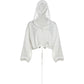 Jacquard Hooded Crop Jacket Women Trend Autumn Fashion Pleats Zip Patchwork Full Sleeve Trend Street Sporty Outfits