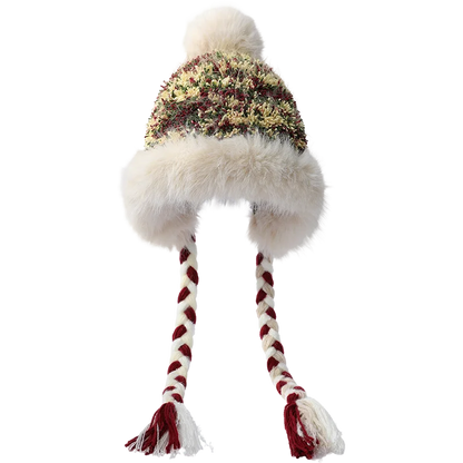 2025 Winter New Arrivals Multi Color Pom Pom Plush Tassel Beanie For Women