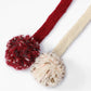 2025 Winter New Arrivals Cute Casual Stripe Diamond Plush Pom Pom Beanie For Women