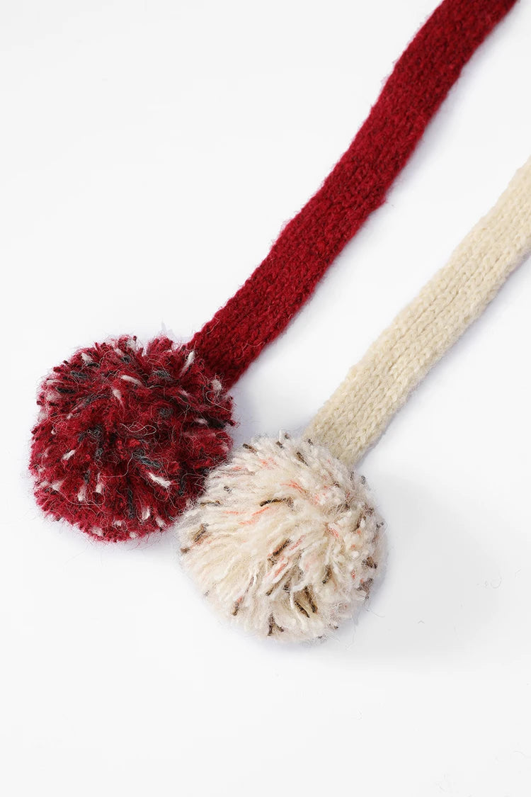 2025 Winter New Arrivals Cute Casual Stripe Diamond Plush Pom Pom Beanie For Women