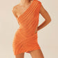 Women Knitted Bodycon Short Mini Dresses Sleeveless One Shoulder Cutout Wrapped Casual Party Summer Spring Dress