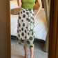 Dots Mesh Patchwork Long Skirts Woman Summer Trend Elastic Waist Wrap Hip High Street Ruched Elegant Style Bottoms