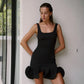 Sleeveless Ruffled Dresses for Summer Women Fashion Sexy Black Mini Dress