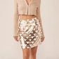 High Waist Sequins Heart Print Summer Skirt Women Y2K Sparkly Festival Mini Skirt Streetwear for Rave Club Party