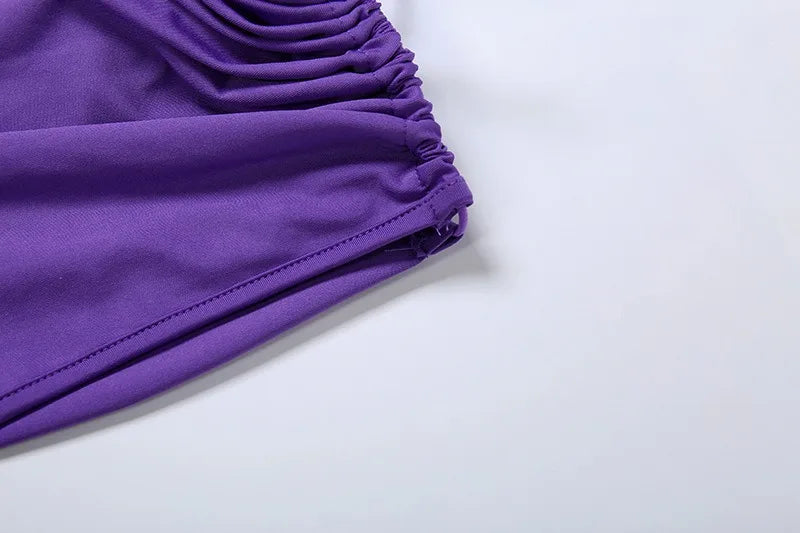 Draped Halterneck High Slit Long Party Dresses Sexy Purple Evening Gown 2026 Summer Maxi Dresses Woman