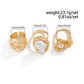 3Pcs/Set Vintage Irregular Imitation Pearl Rings for Women Wed Bridal Elegant Adjustable Rings Engagement Party Jewelry