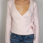Women Y2K Wrap Cardigan Fairy V Neck Side Tie Long Sleeve Loose Fit Crop Sweater Top Preppy Fall Winter Knitwear